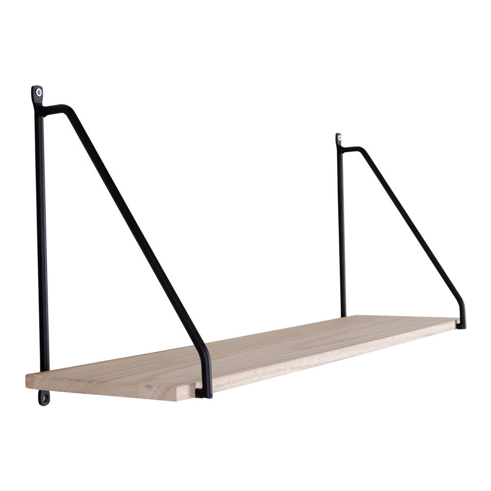 Arnhem Wandplank - Houten plank, zwart frame 65x17 cm