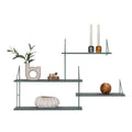 Harlem Wall Shelf - 4 green shelves, green frame 99x17.5x62 cm