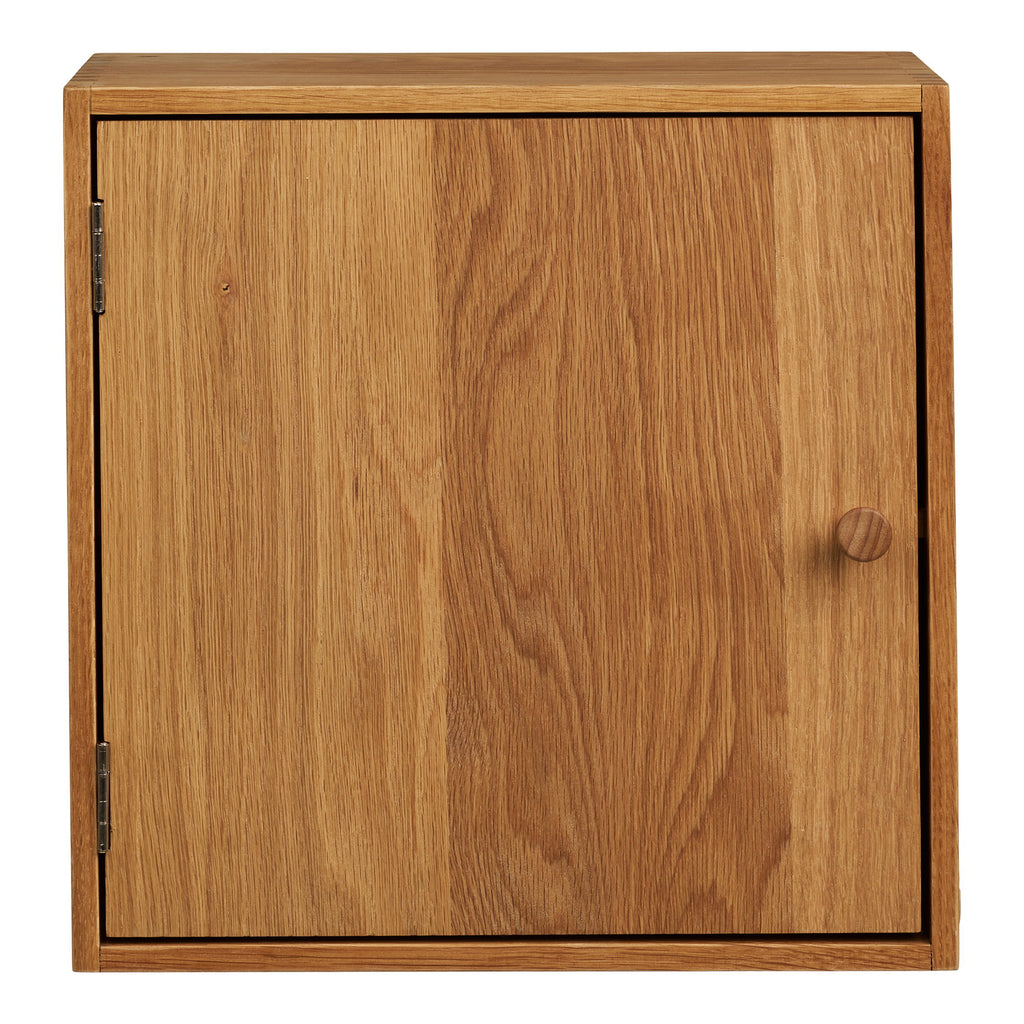Townsville Wall Shelf with Door - Oak 18x30x30 cm