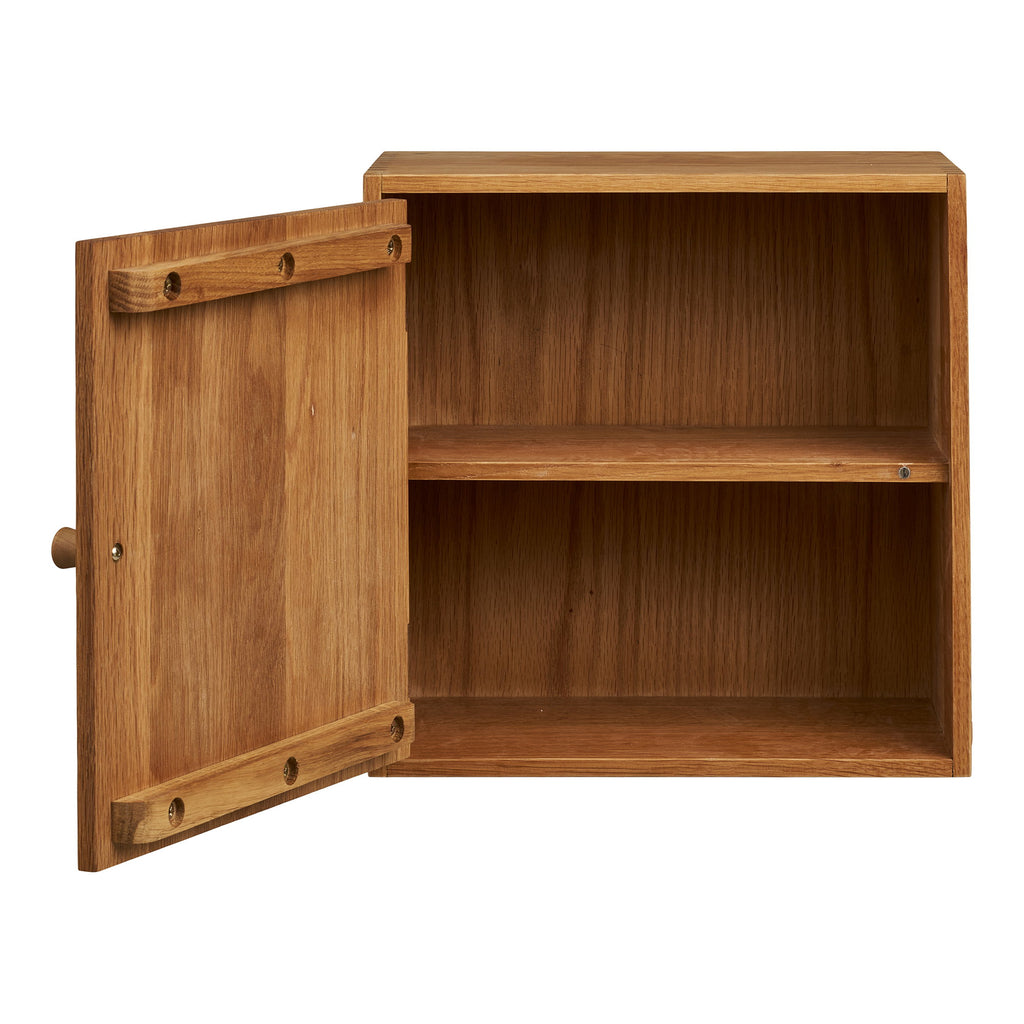 Townsville Wall Shelf with Door - Oak 18x30x30 cm