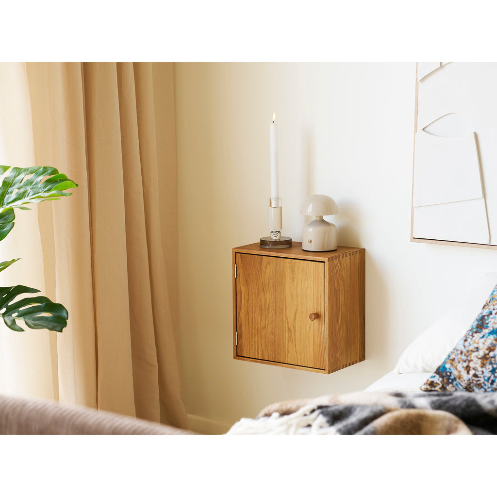 Townsville Wall Shelf with Door - Oak 18x30x30 cm