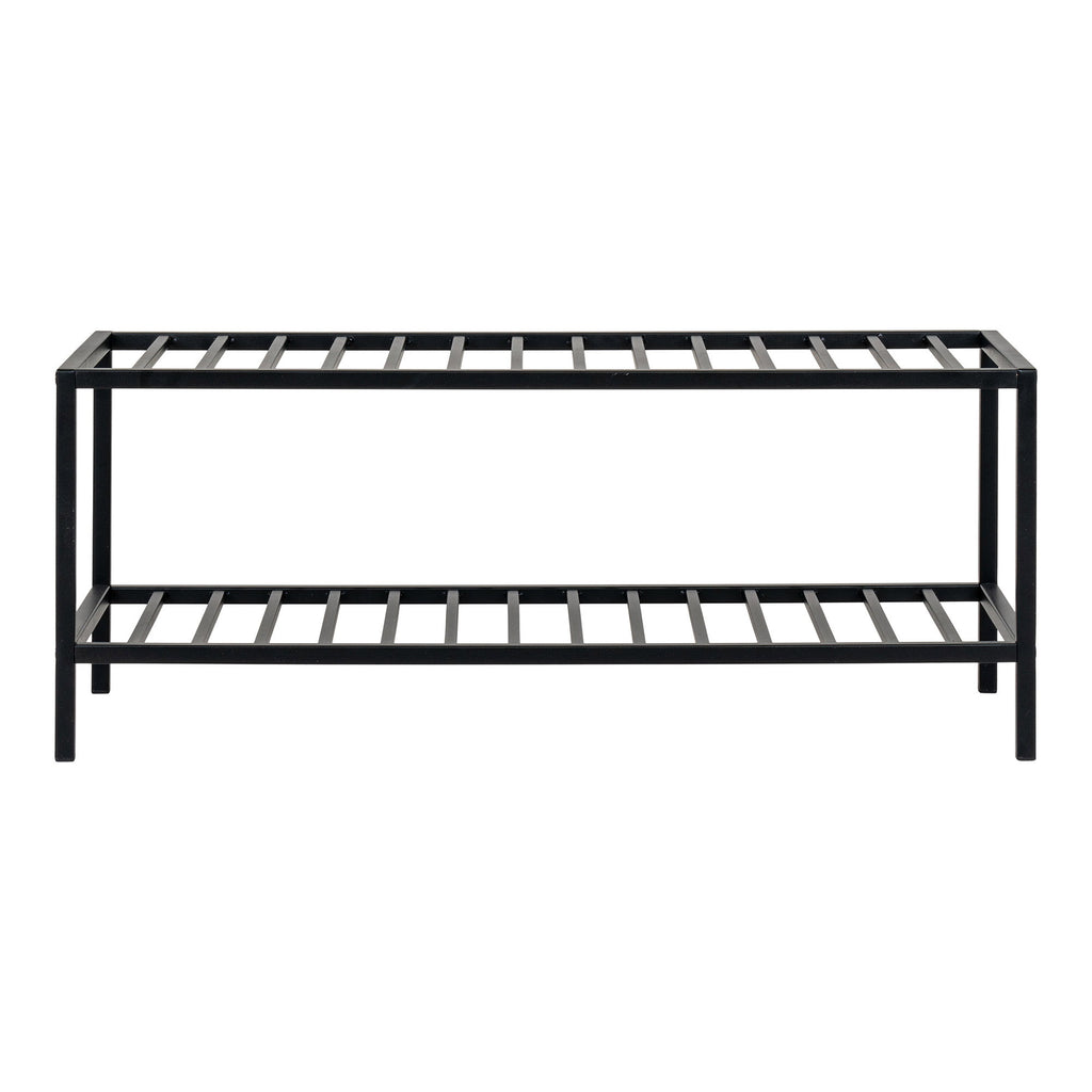 Vita Schoenenrek - Schoenenrek met 2 planken, zwart stalen frame 79x34 cm