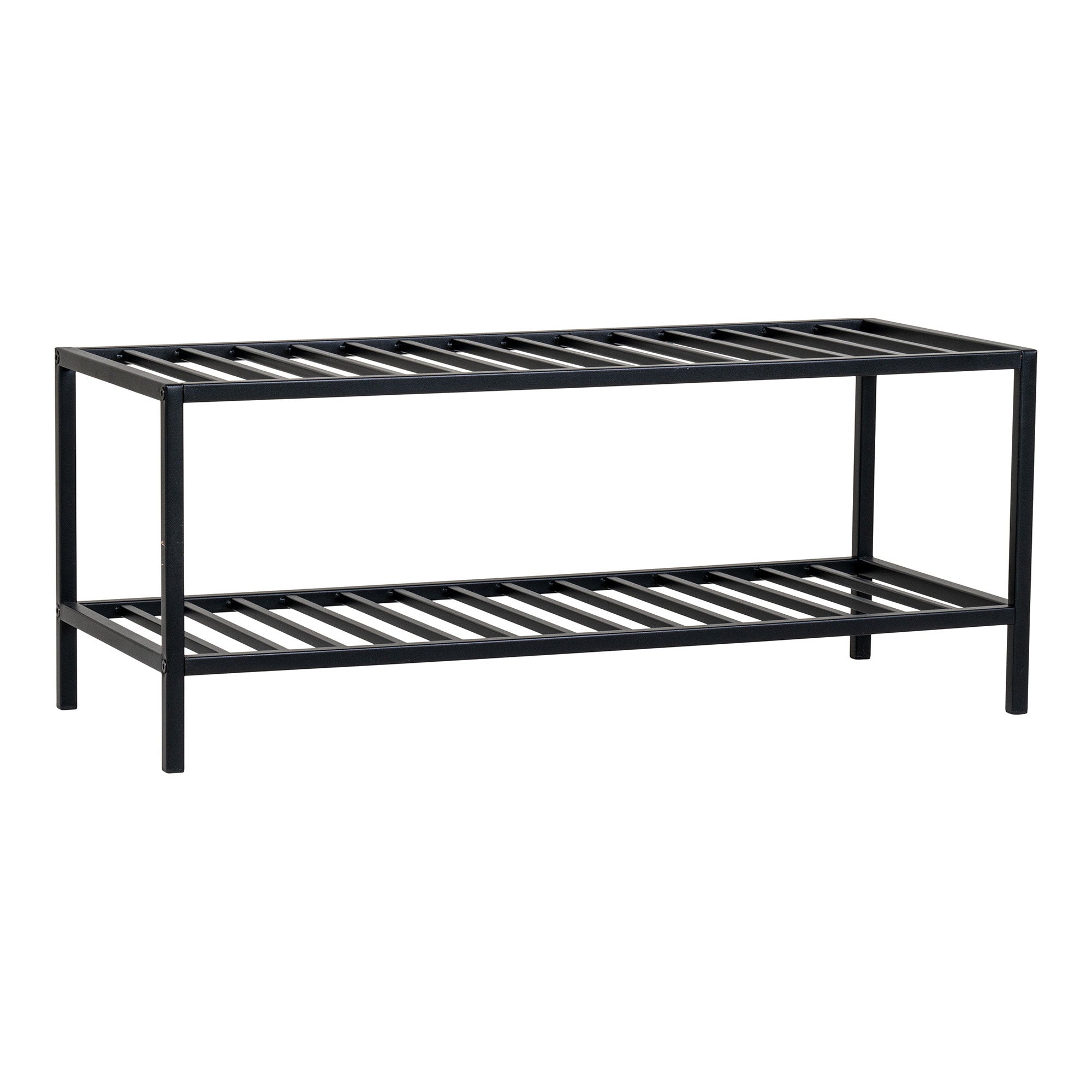 Vita Schoenenrek - Schoenenrek met 2 planken, zwart stalen frame 79x34 cm