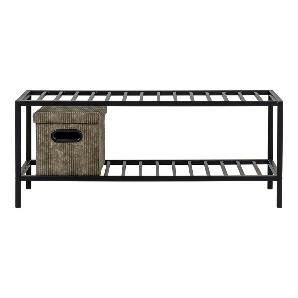 Vita Schoenenrek - Schoenenrek met 2 planken, zwart stalen frame 79x34 cm