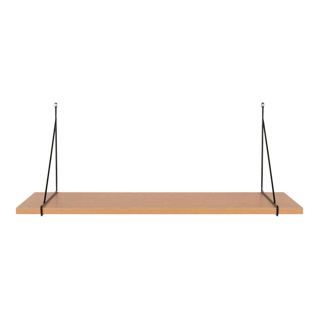 Chiba Wandplank - Essenfineer, zwart stalen frame 80x29 cm