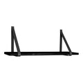 Forno Wandplank - Zwart, zwarte leren banden 120x20 cm