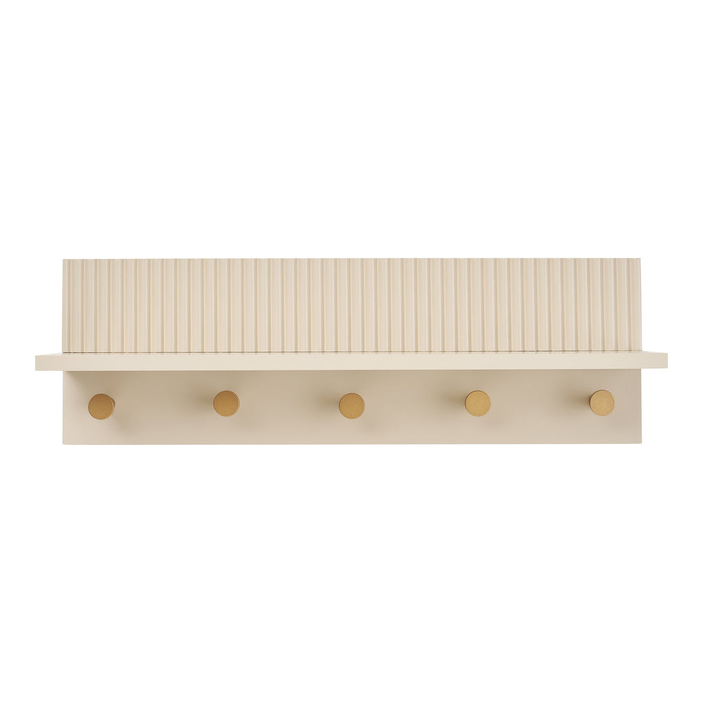 Rocca Wandplank met Haken - Beige 50x12x16 cm