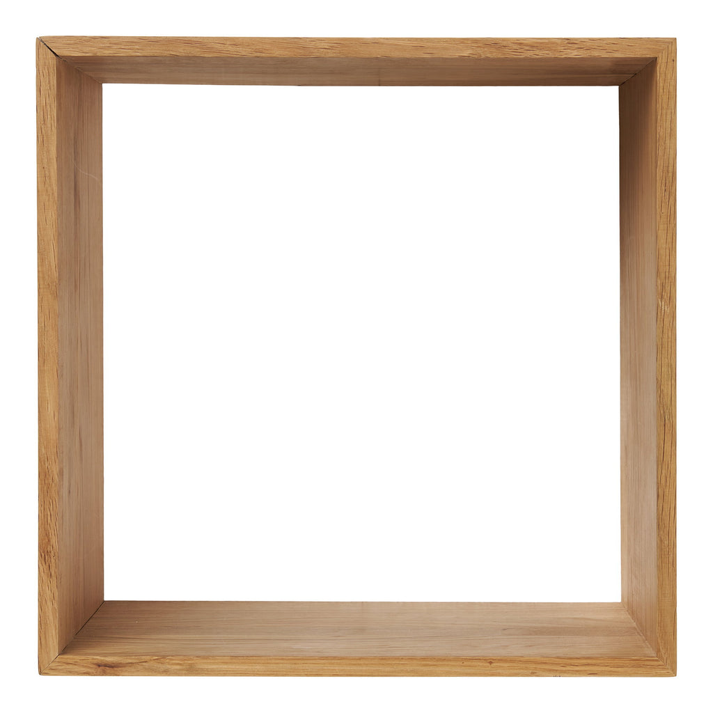 Lattoon Wall Shelf - Oak wood, natural 30x18x30 cm