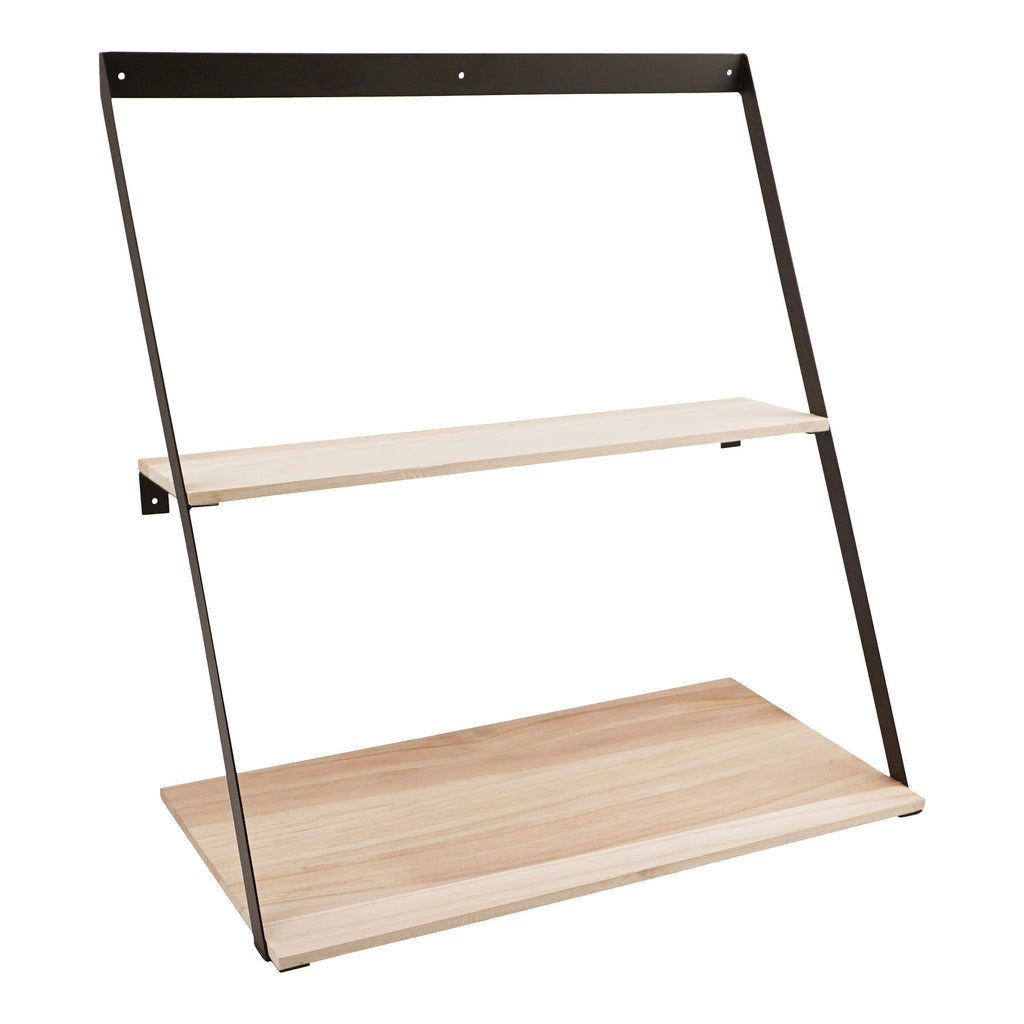 Bern Wandplank - Staal/grenenhout 50x21x52 cm