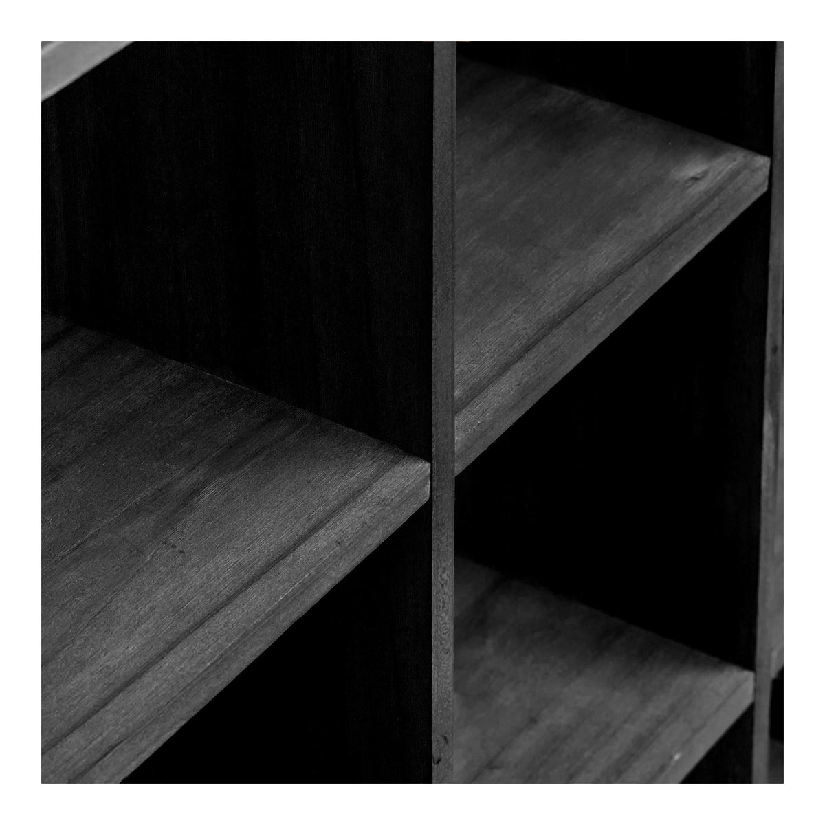 Moss Wall Shelf - Wall shelf, pine wood, black 46x10x46 cm
