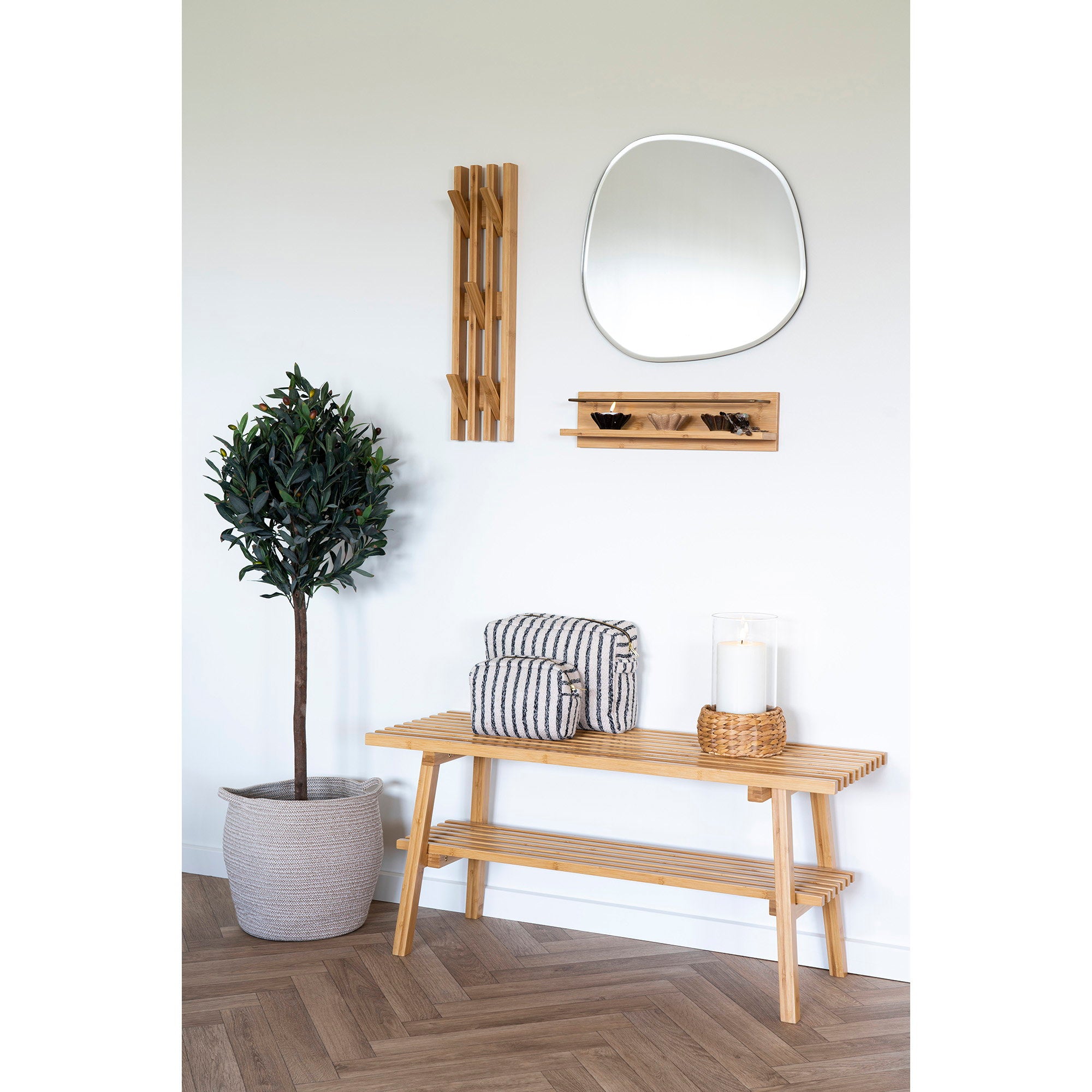 Ember Wandplank - Bamboe, naturel 45x10x12 cm