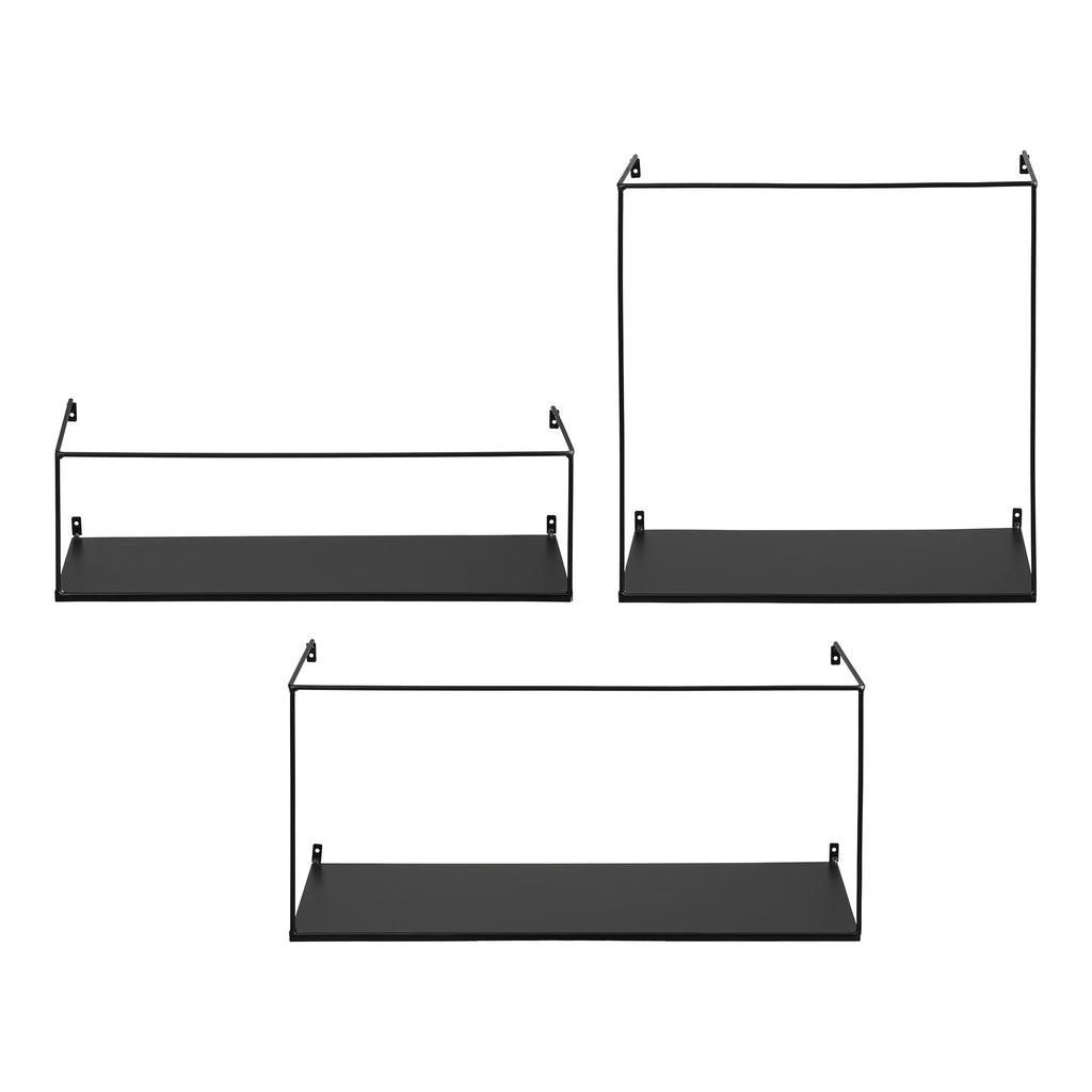 Ulmo Wandplanken - Staal, zwart (set van 3)
