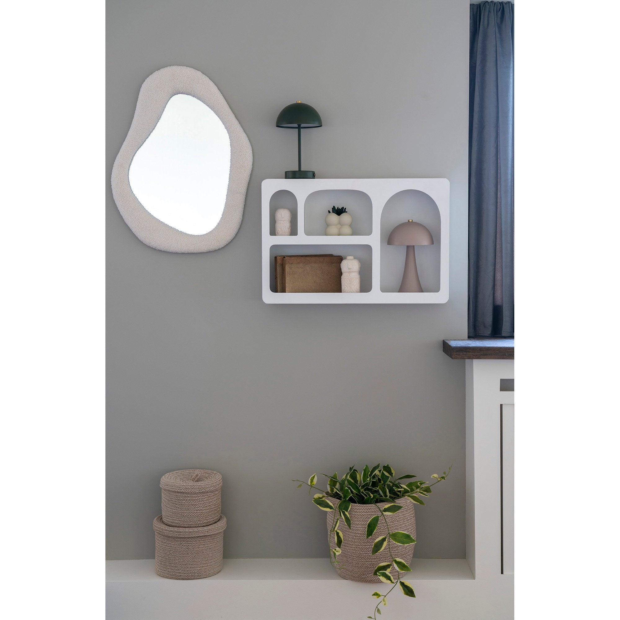 Bryne Wandplank - Hout, wit 40x13x60 cm
