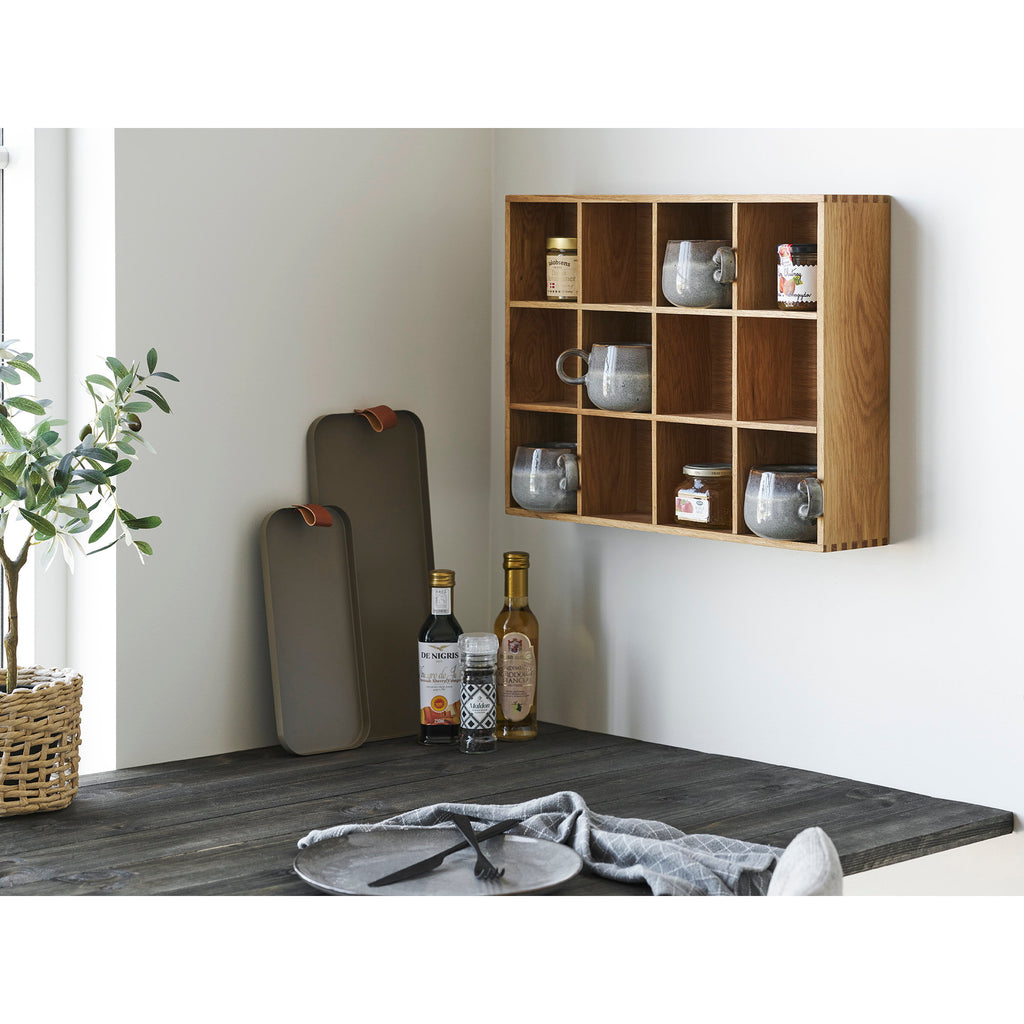 Soria Wandplank - Eikenhout/eikenfineer, naturel 39x11x51 cm