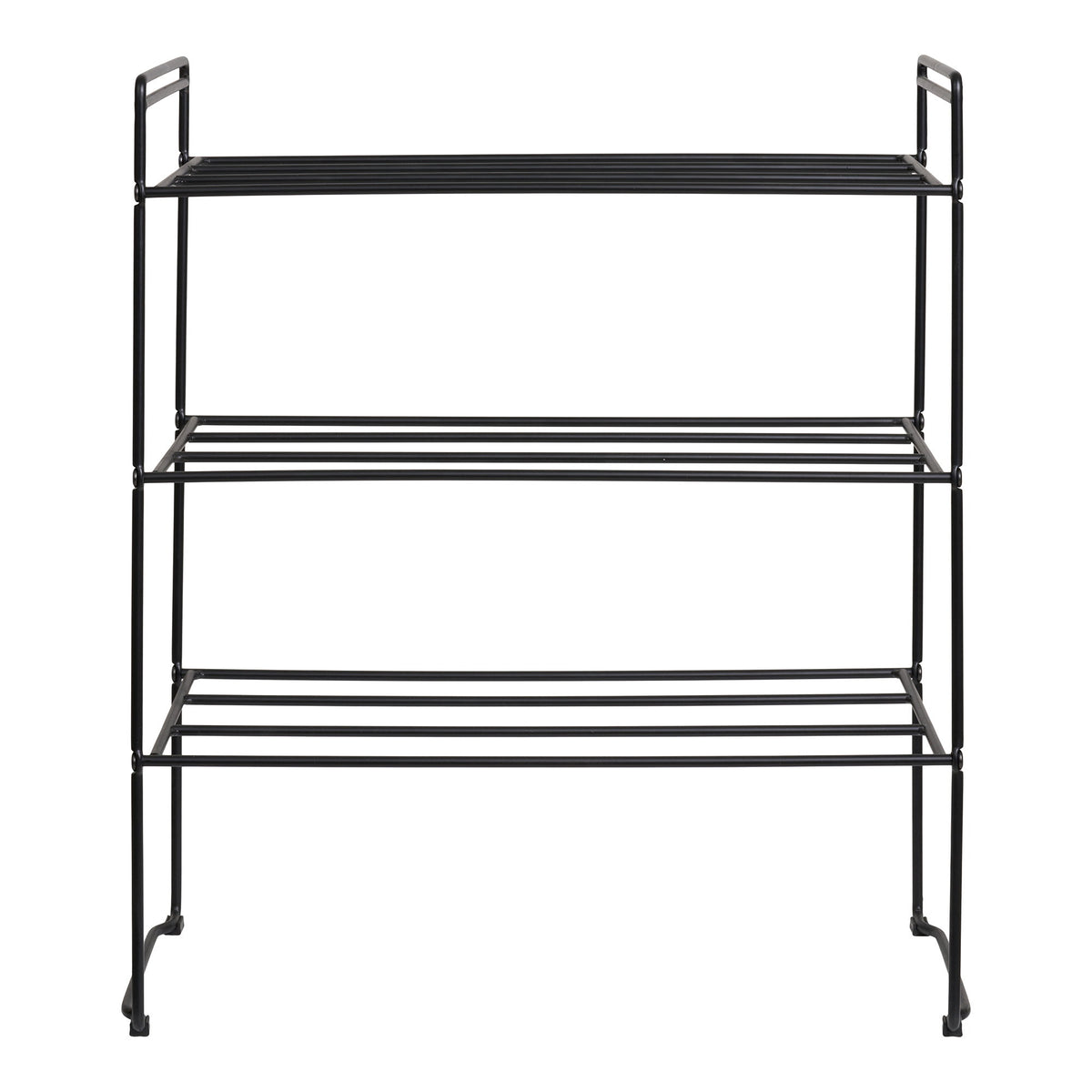 Swansea Shoe Rack - Shoe rack, steel, 3 shelves, black 49.5x25x60 cm