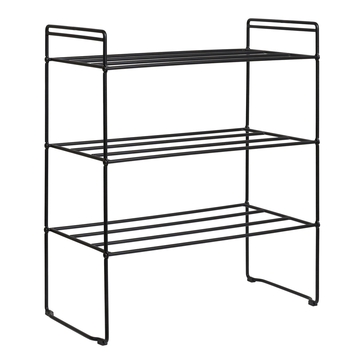 Swansea Shoe Rack - Shoe rack, steel, 3 shelves, black 49.5x25x60 cm