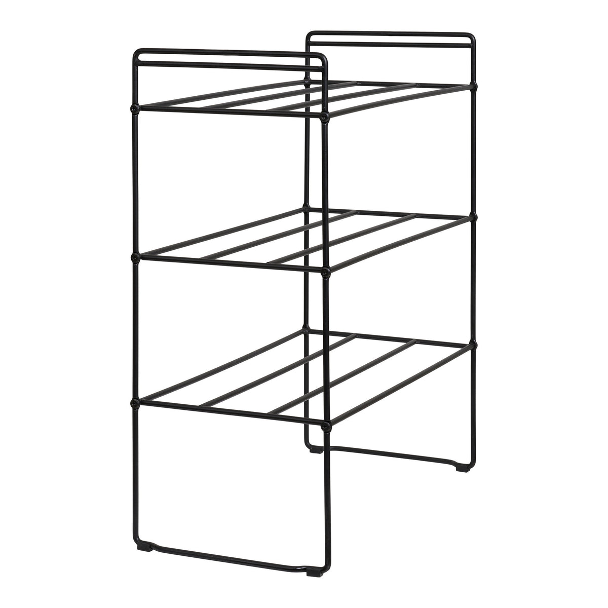 Swansea Shoe Rack - Shoe rack, steel, 3 shelves, black 49.5x25x60 cm