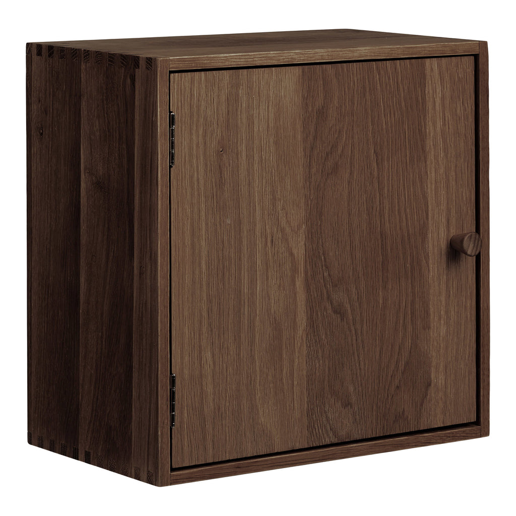 Townsville Wall Shelf with door - Wall shelf with door, oak, dark brown, 30x18x30 cm
