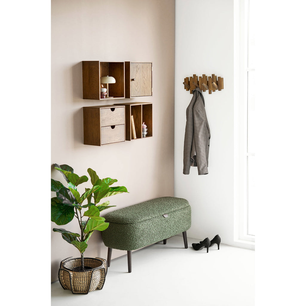 Townsville Wall Shelf with door - Wall shelf with door, oak, dark brown, 30x18x30 cm