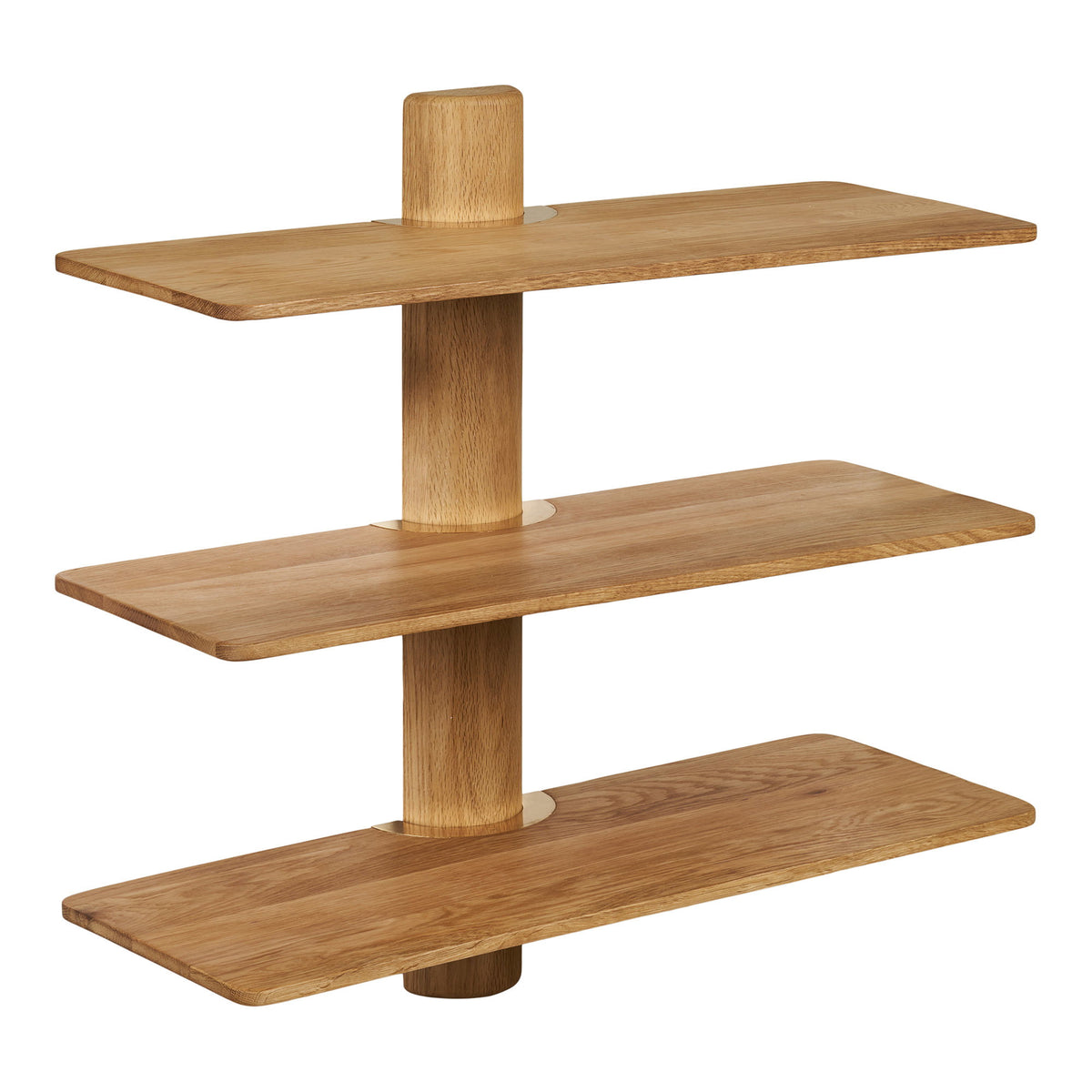 Calcata Wall Shelf - Wall shelf, 3 shelves, oak, 55x22x55.5 cm