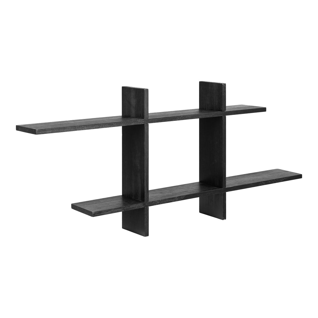 Black wall shelf Mostar made of pine wood - 86x10x38 cm