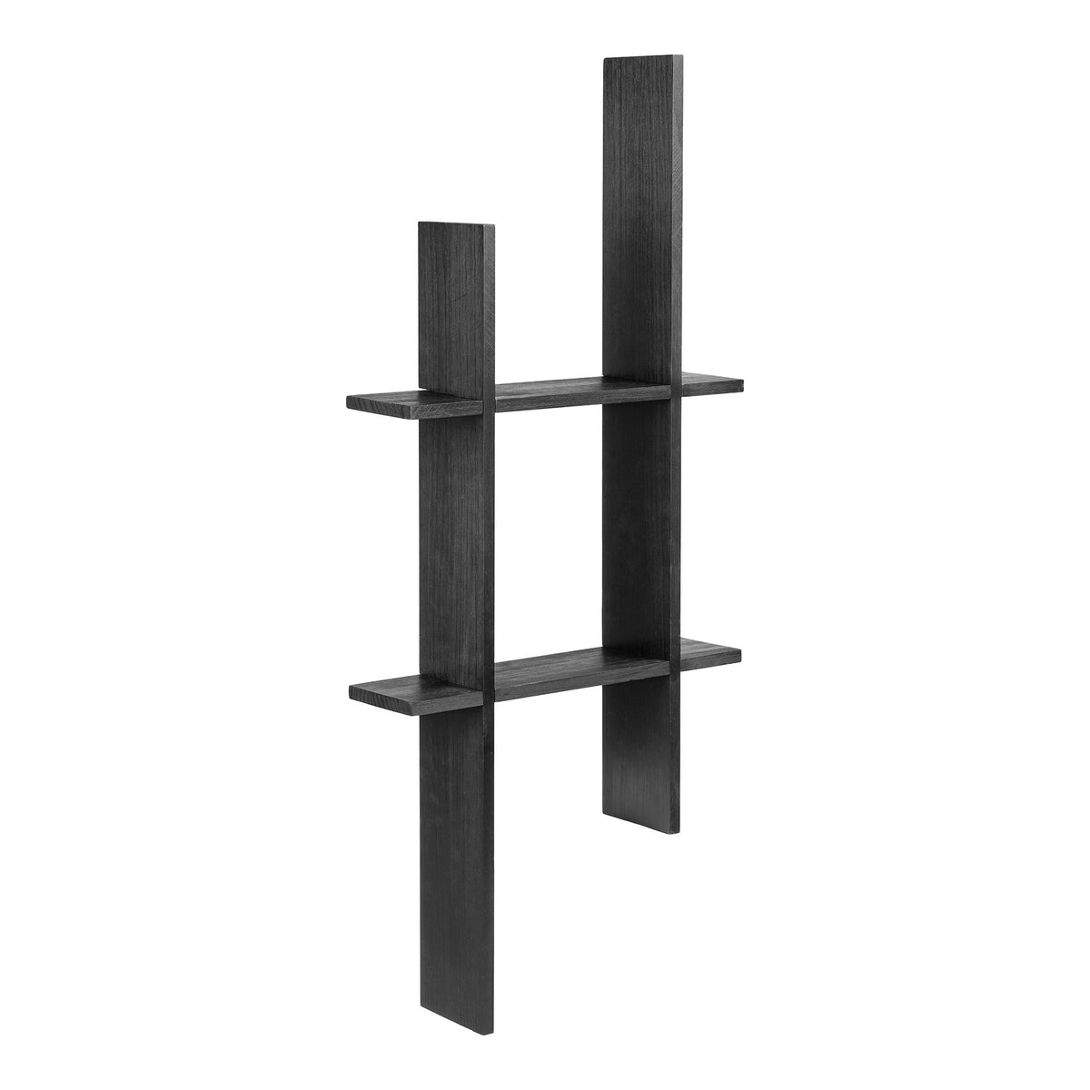 Black wall shelf Mostar made of pine wood - 86x10x38 cm