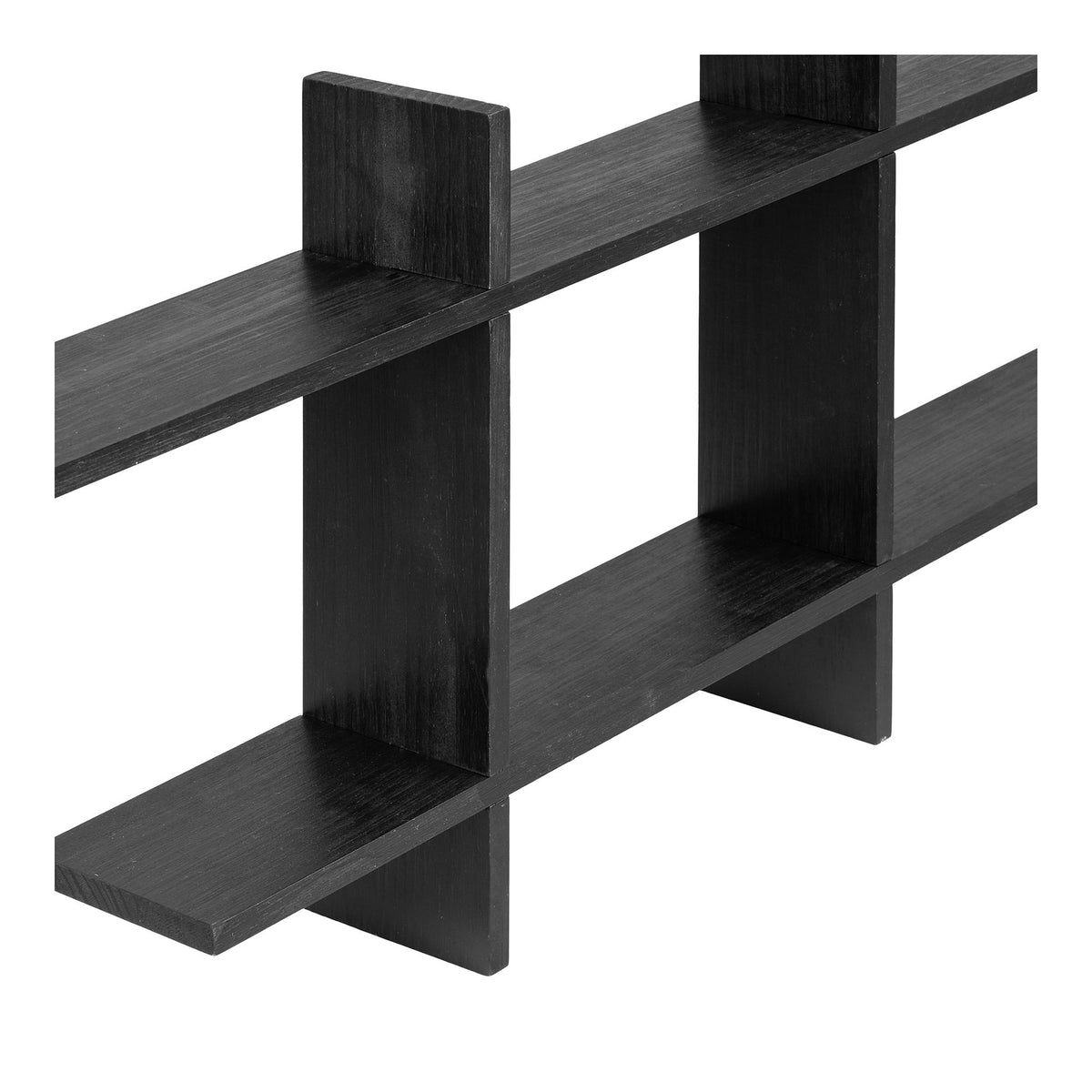 Black wall shelf Mostar made of pine wood - 86x10x38 cm