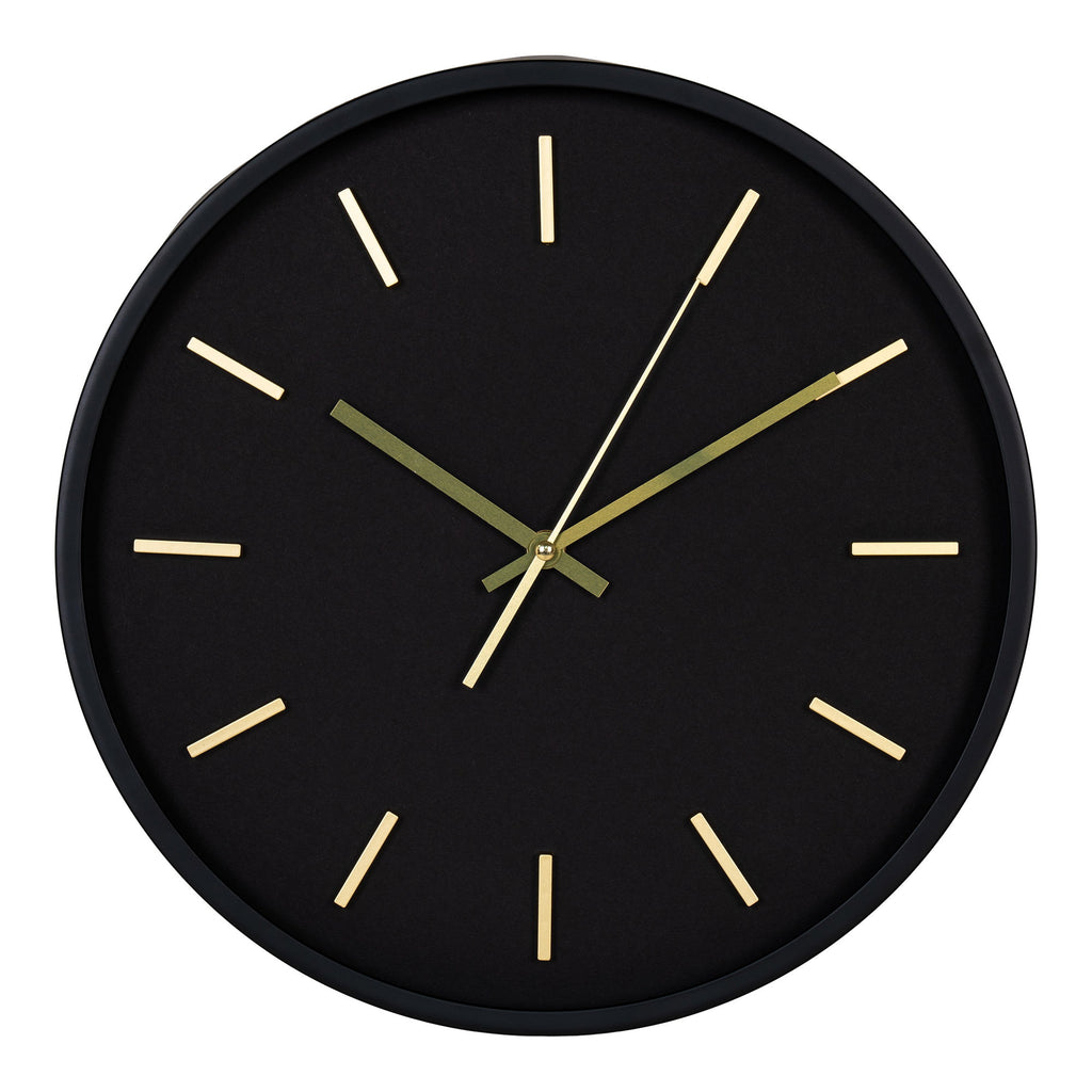 Kensington Wandklok - Zwart, stil uurwerk Ø35 cm