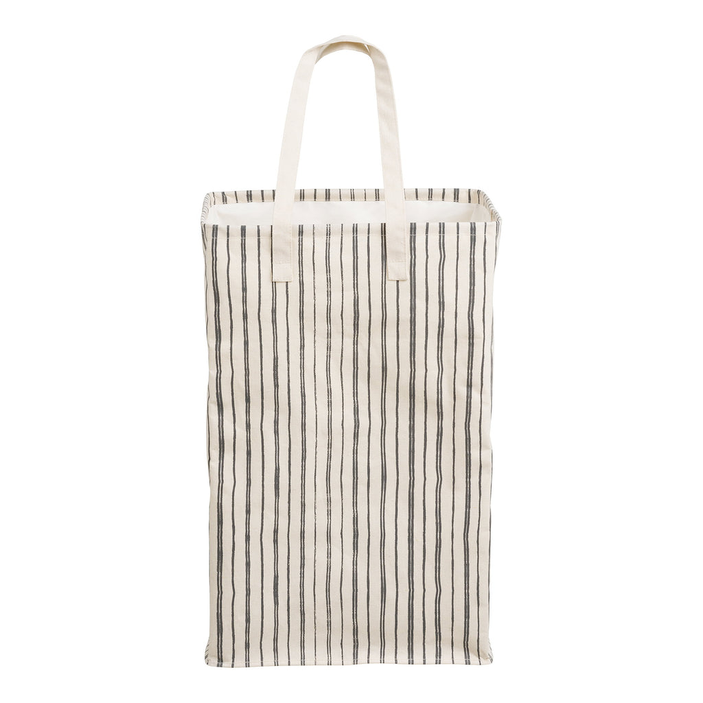 Argos Laundry Basket - Laundry basket, textile, beige/black, 38x28x58 cm