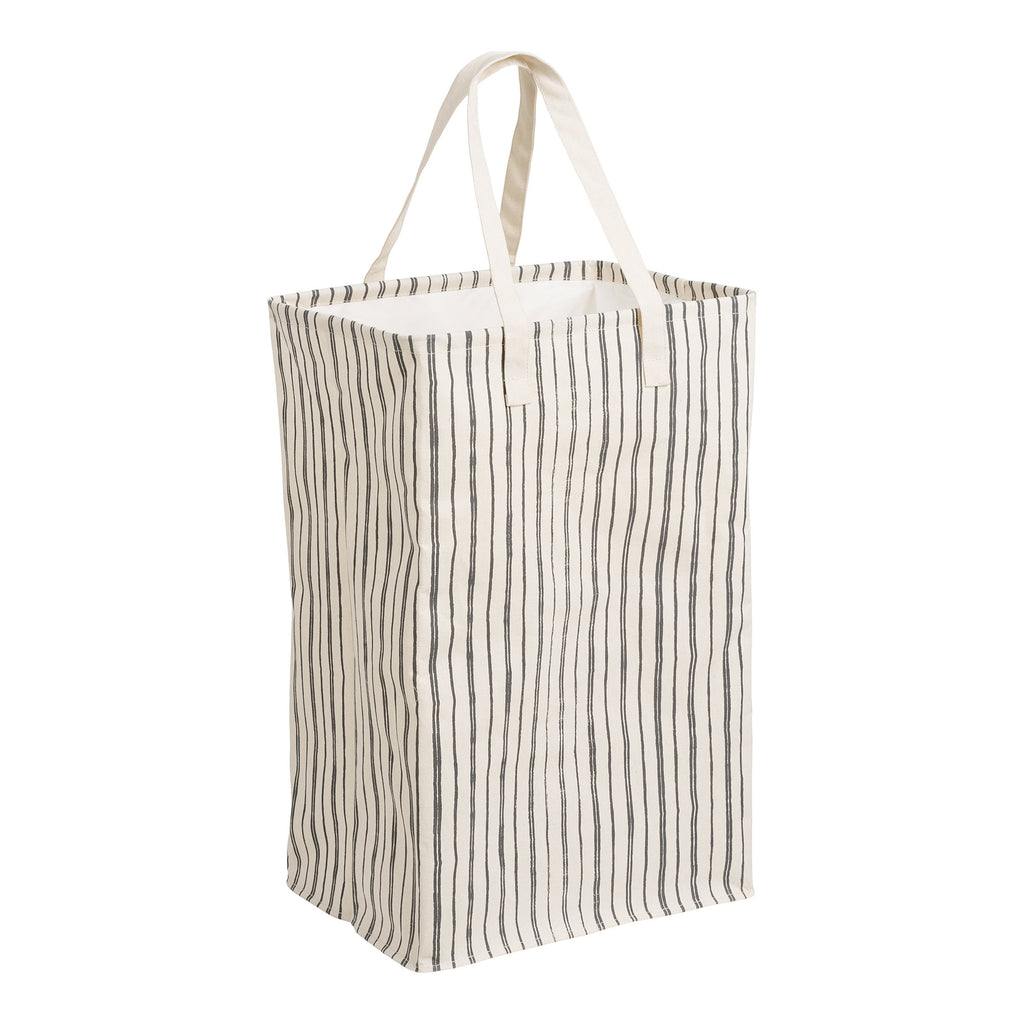 Argos Laundry Basket - Laundry basket, textile, beige/black, 38x28x58 cm