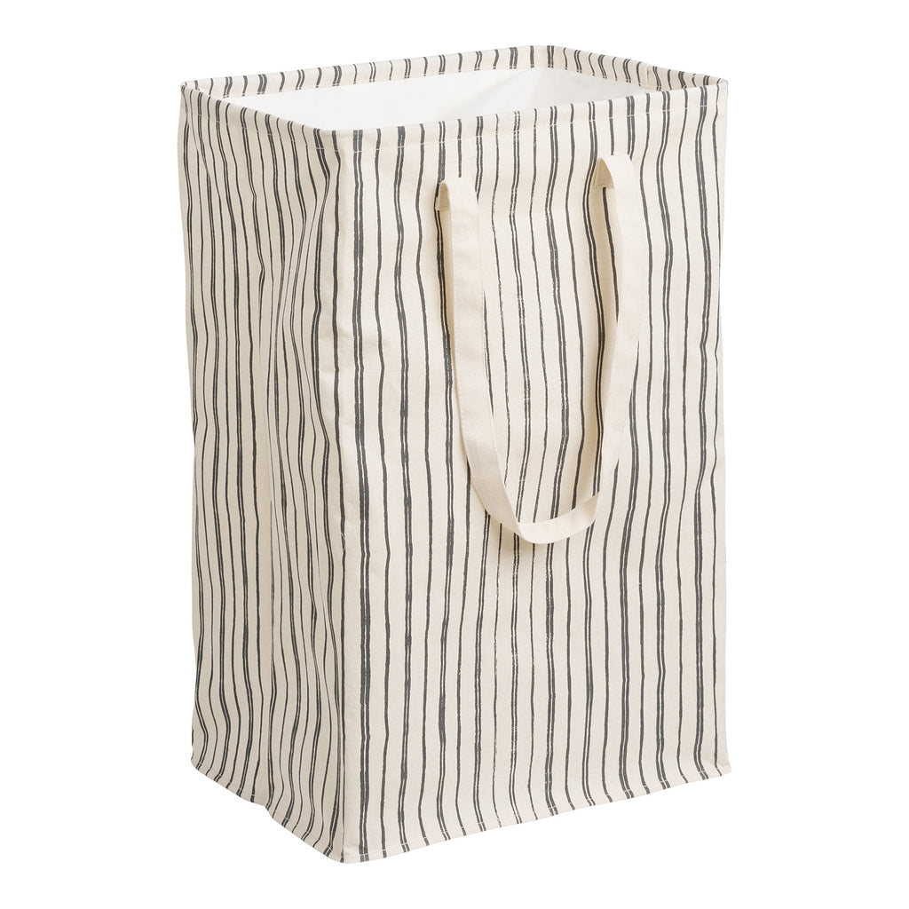 Argos Laundry Basket - Laundry basket, textile, beige/black, 38x28x58 cm