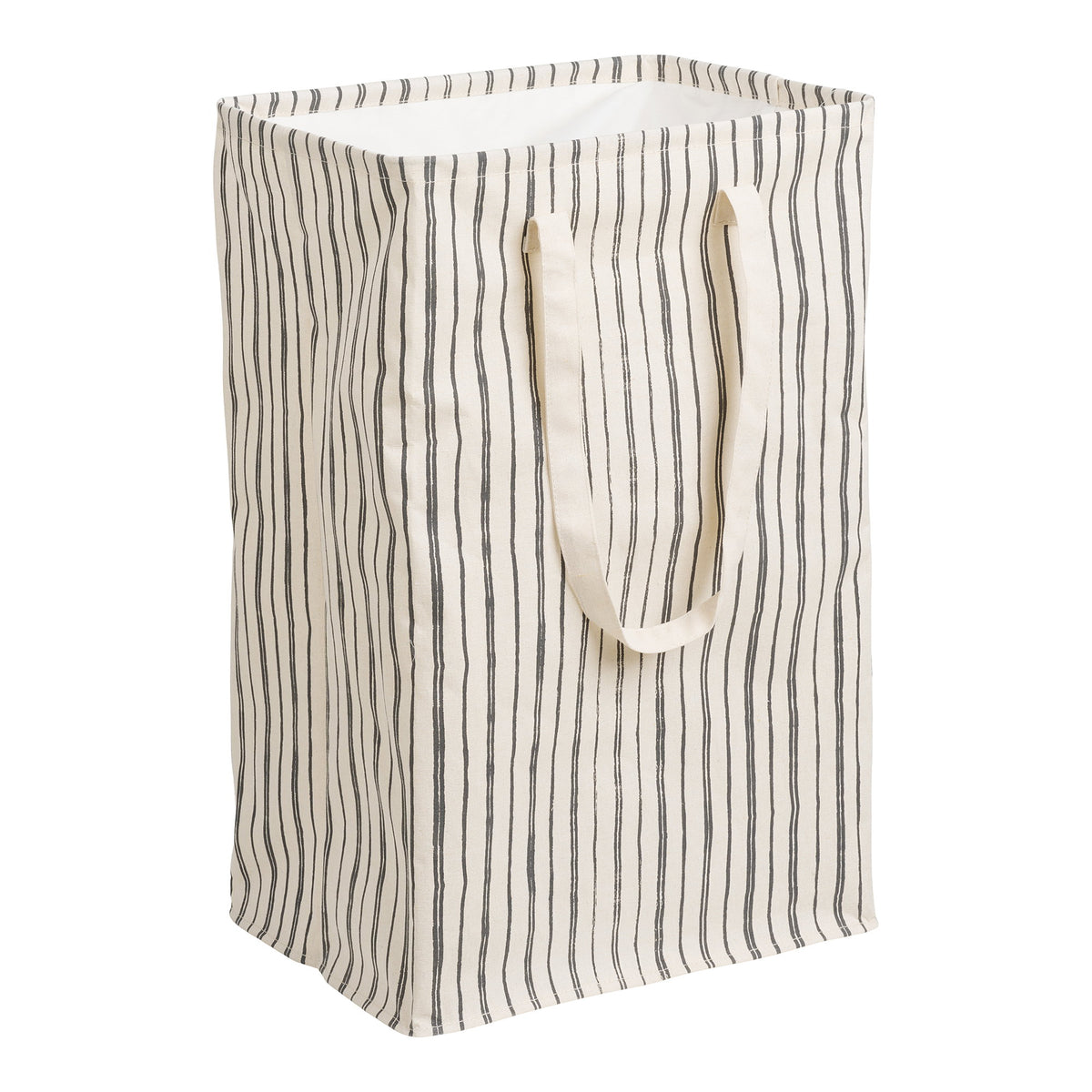 Argos Laundry Basket - Laundry basket, textile, beige/black, 38x28x58 cm