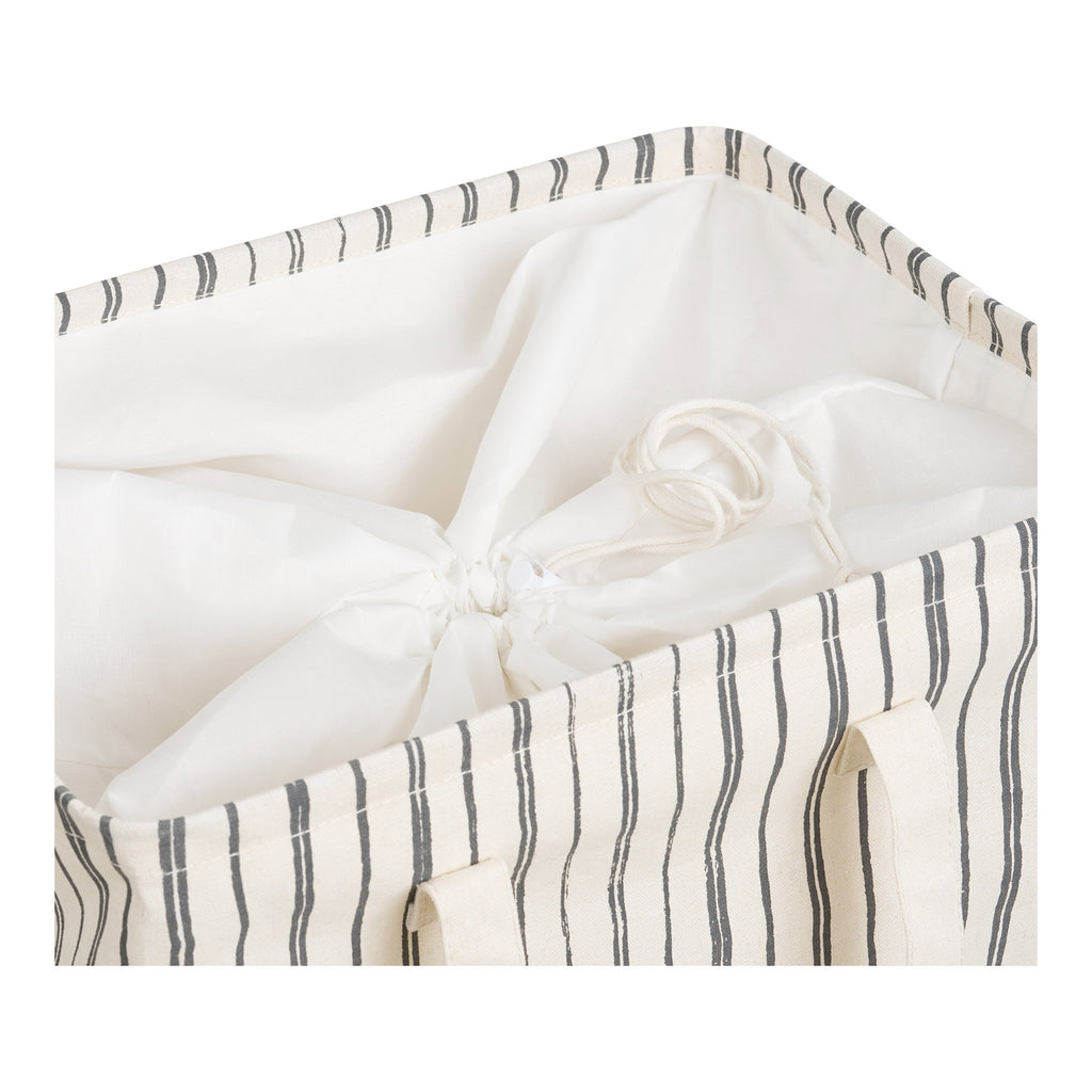 Argos Laundry Basket - Laundry basket, textile, beige/black, 38x28x58 cm