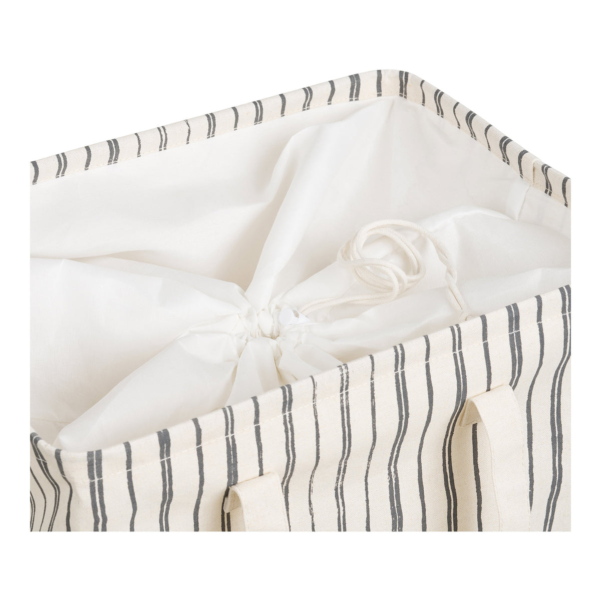 Argos Laundry Basket - Laundry basket, textile, beige/black, 38x28x58 cm