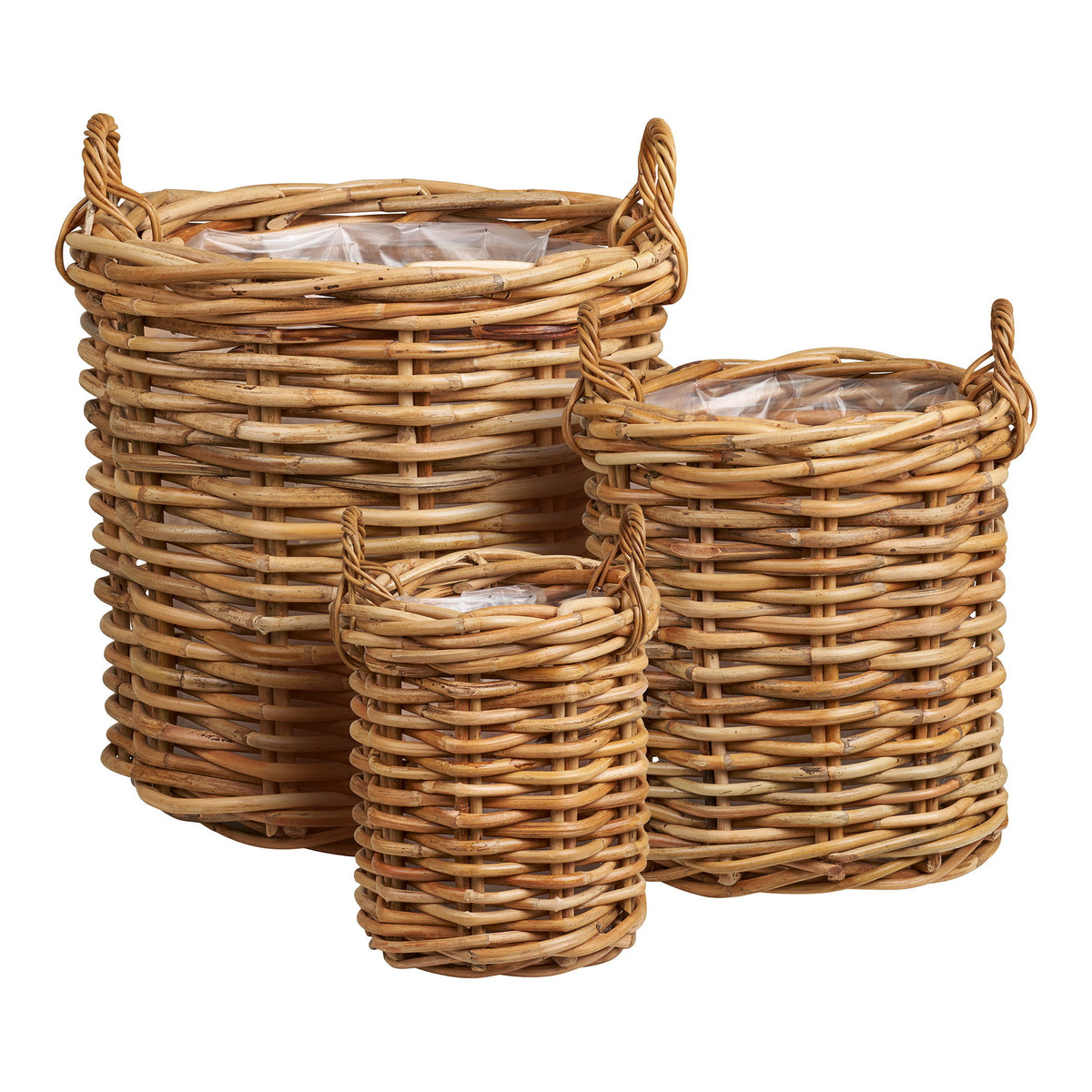 Burton Baskets - Baskets, rattan cube, natural, set of 3