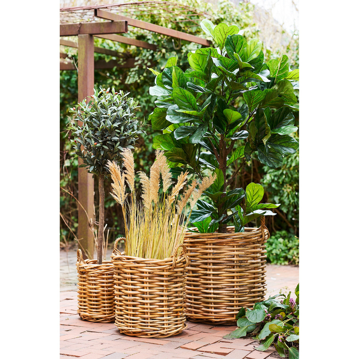 Burton Baskets - Baskets, rattan cube, natural, set of 3