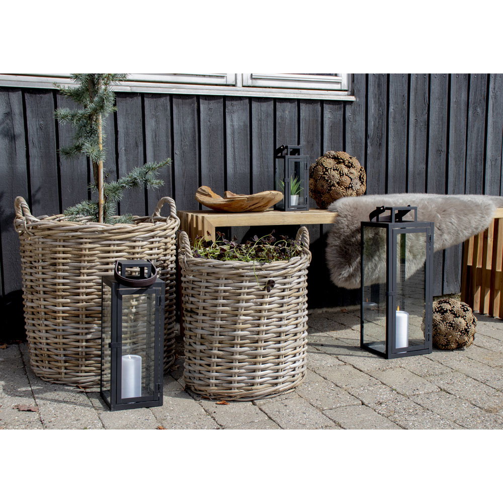 Indo Baskets - Baskets, kubu rattan, natural, set of 2