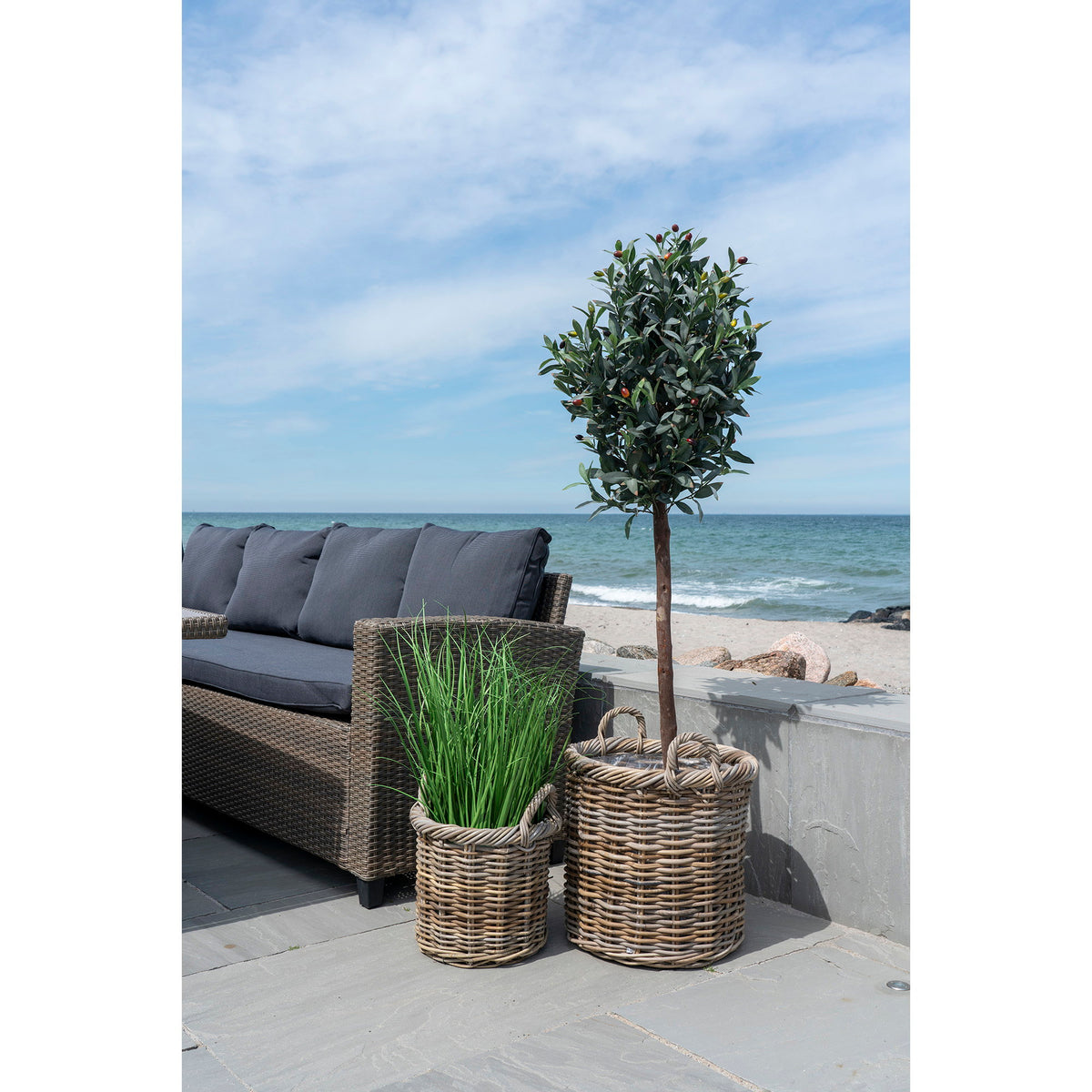 Gili Baskets - Baskets, rattan cube, natural, set of 2