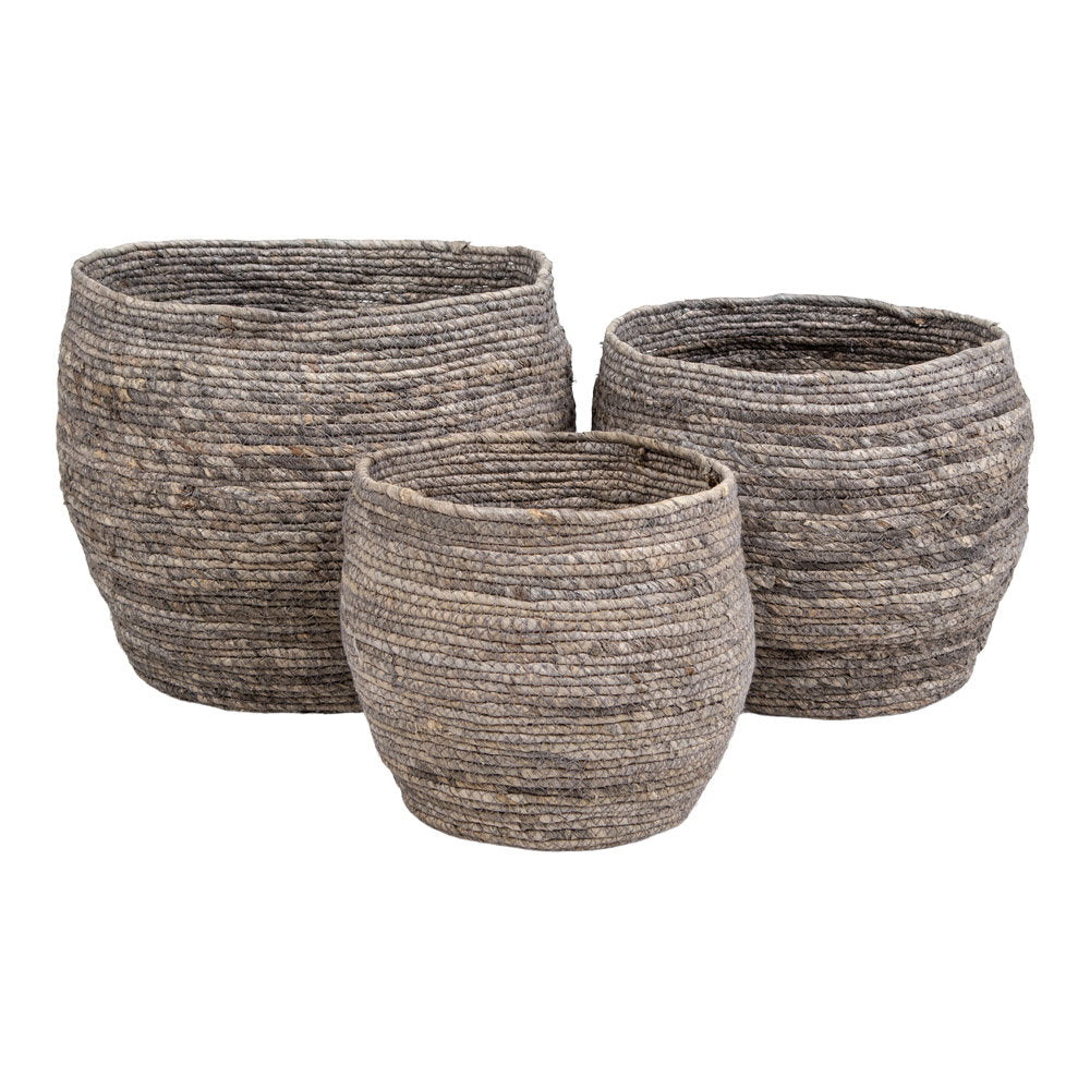 Tivoli Körbe – Körbe, Maisblätter, grau, 3er-Set