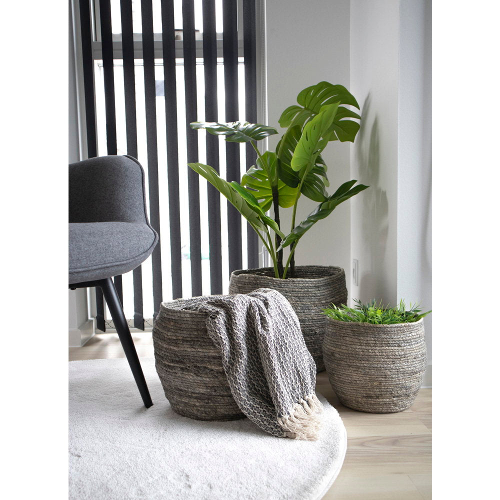 Tivoli Körbe – Körbe, Maisblätter, grau, 3er-Set