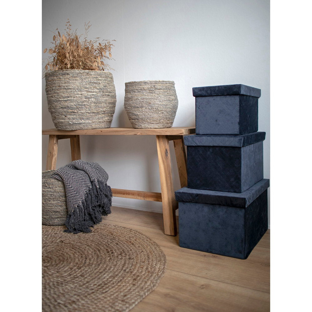 Tivoli Körbe – Körbe, Maisblätter, grau, 3er-Set