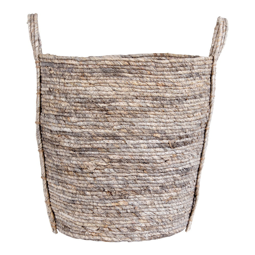 Udine Basket - Basket, corn leaves, grey, ø41x49 cm