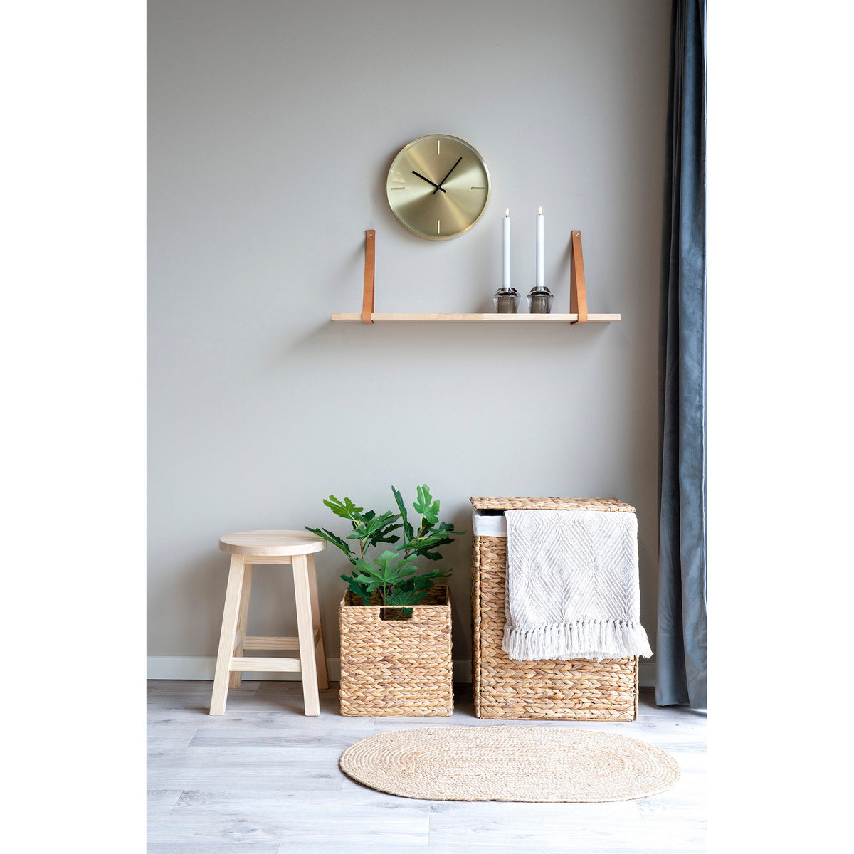 Foldable Water Hyacinth Basket Passo - 30x30x30 cm