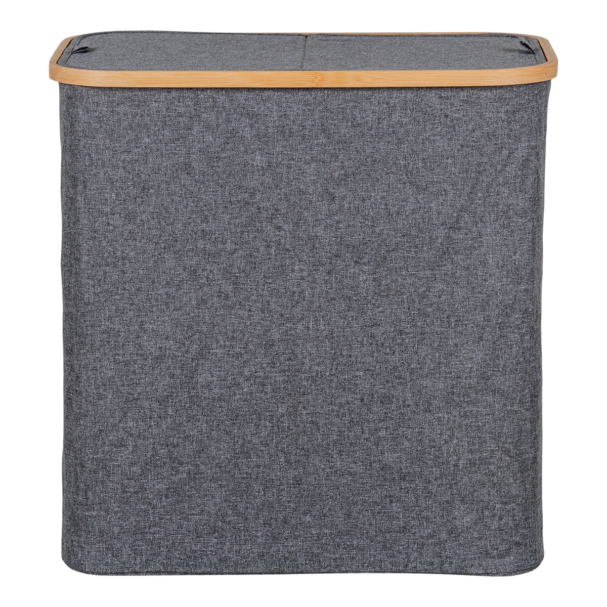 Dark gray laundry basket Noto made of bamboo and textile - 54x33x54 cm