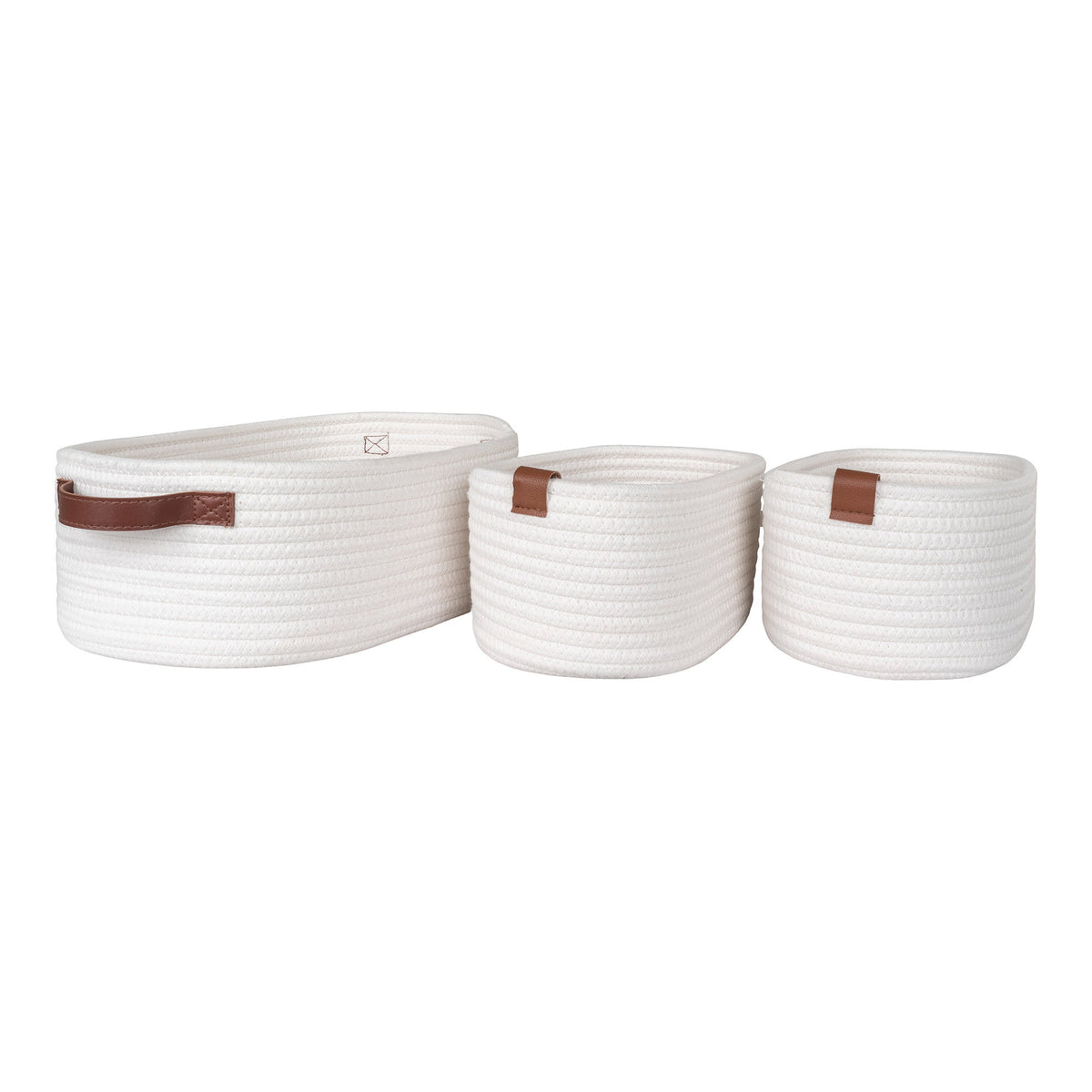 White cotton baskets Jarana - set of 3