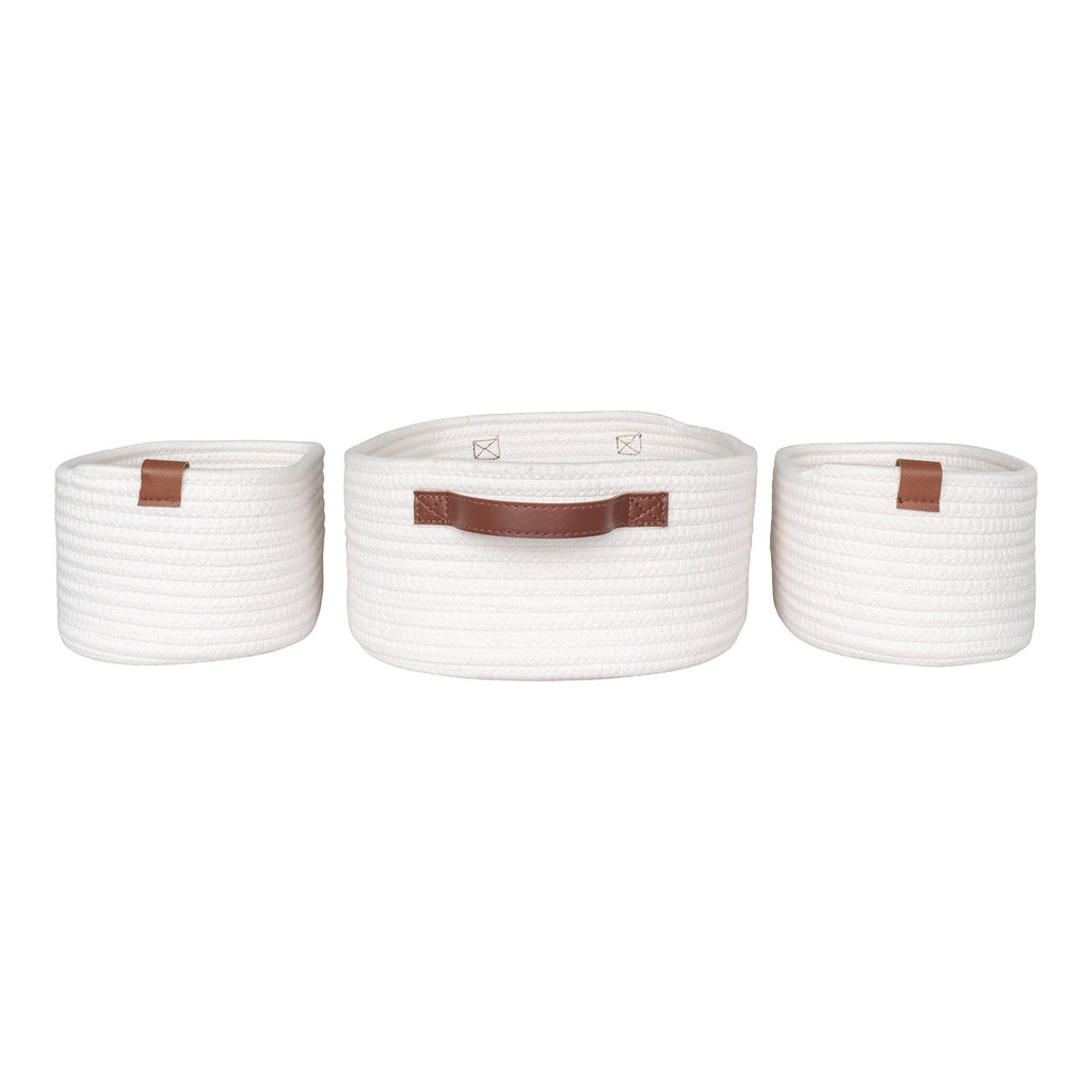 Weiße Baumwollkörbe Jarana – 3er-Set