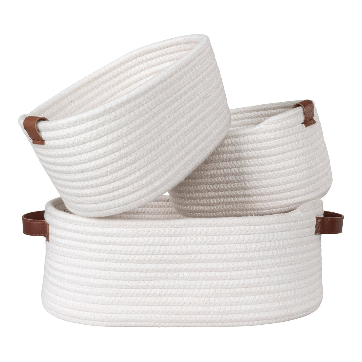 White cotton baskets Jarana - set of 3