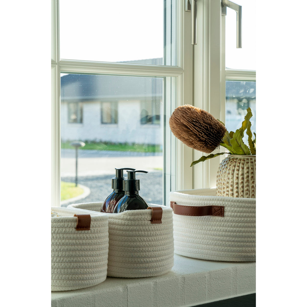 White cotton baskets Jarana - set of 3