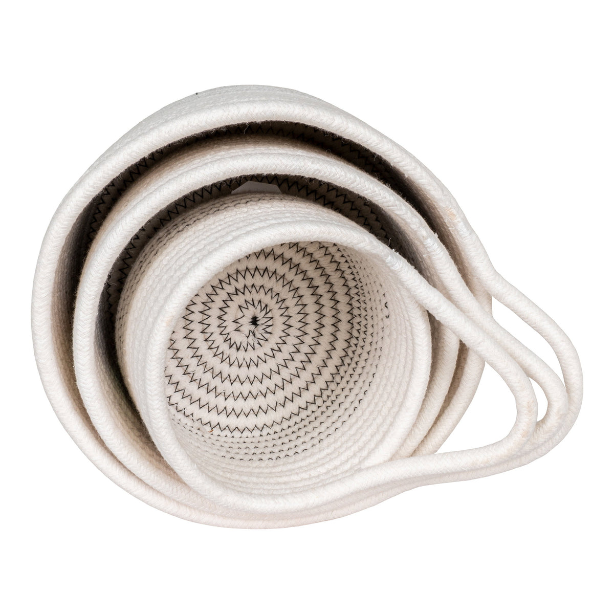 White/grey cotton baskets Algar - set of 3