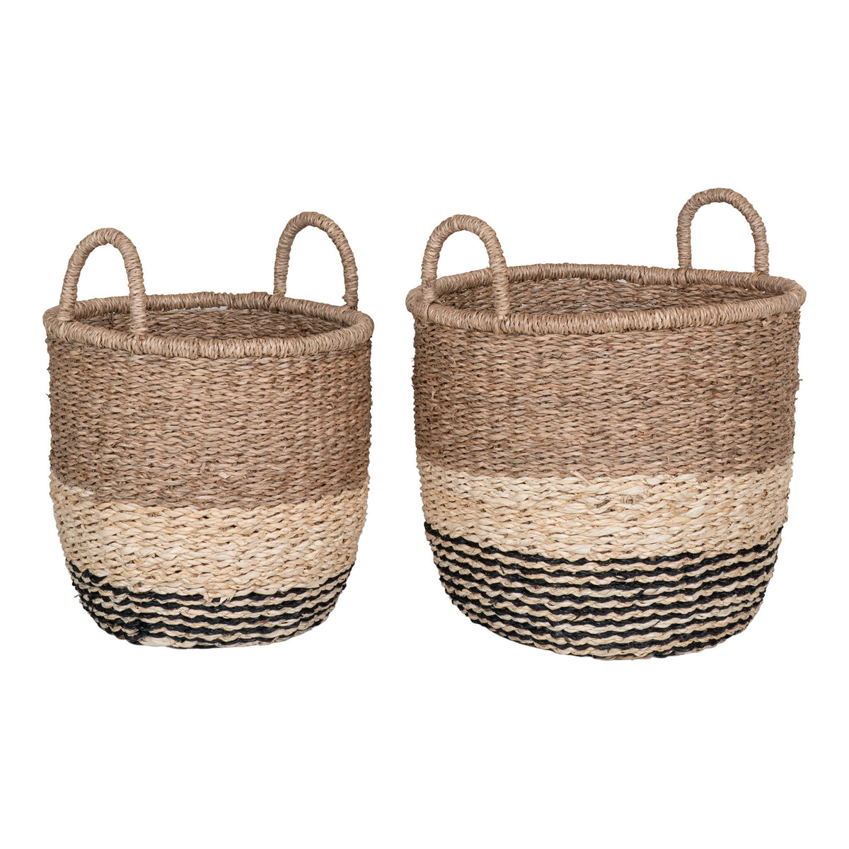 Lima Basket - Basket, seagrass, natural/brown/black, set of 2